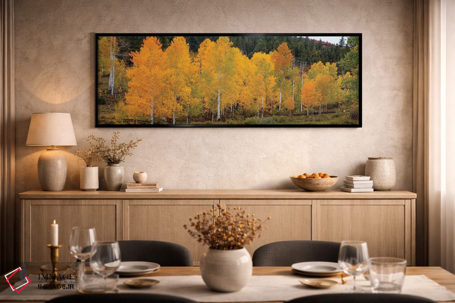 تابلو دکوراتیو صنوبرهای زنده و درخشان ۱ اثر بیل شرل - D1B