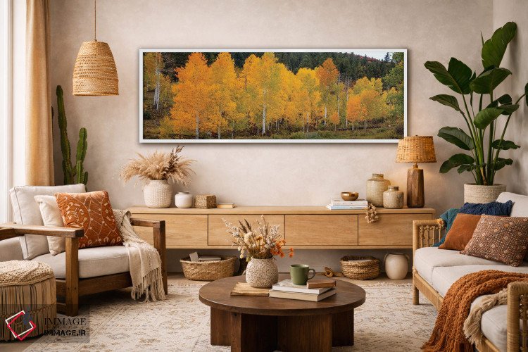 تابلو دکوراتیو صنوبرهای زنده و درخشان ۱ اثر بیل شرل - D2W