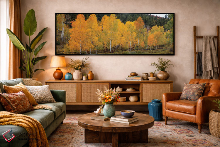 تابلو دکوراتیو صنوبرهای زنده و درخشان ۱ اثر بیل شرل - D3B