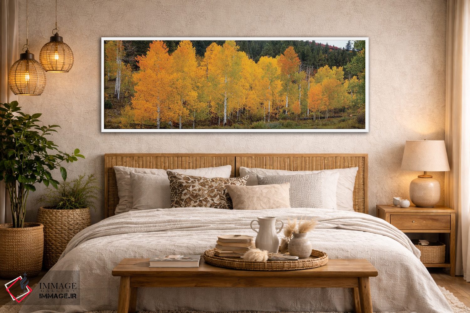 تابلو دکوراتیو صنوبرهای زنده و درخشان ۱ اثر بیل شرل - D5W