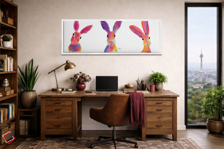 تابلو دکوراتیو خرگوش های شاد اثر شرلی مک آرتور - D1W