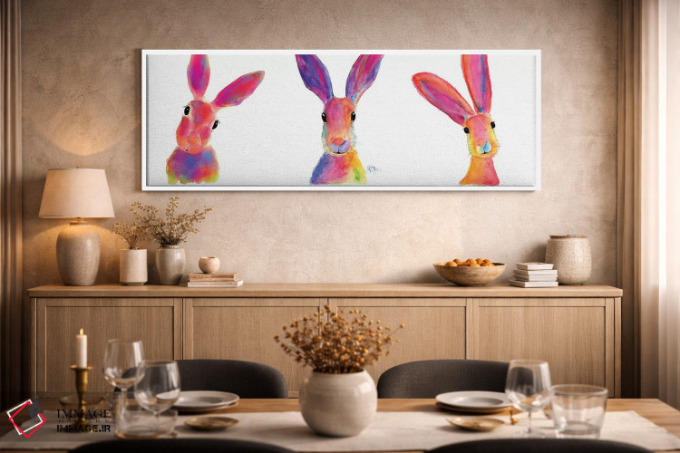 تابلو دکوراتیو خرگوش های شاد اثر شرلی مک آرتور - D2W