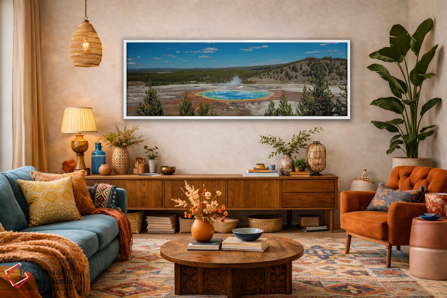 تابلو دکوراتیو منظره پانورامای چشمه بزرگ منشوری اثر بیل شرل - D1W