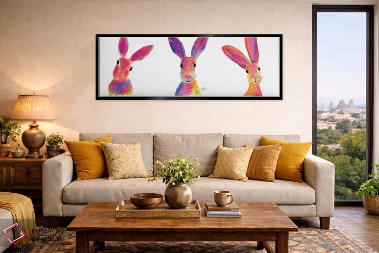 تابلو دکوراتیو خرگوش های شاد اثر شرلی مک آرتور - D5B