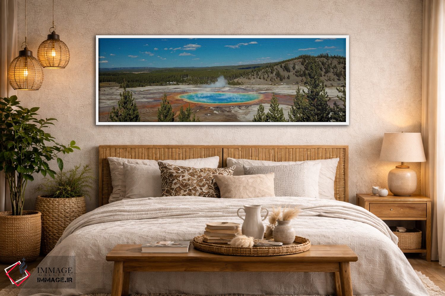 تابلو دکوراتیو منظره پانورامای چشمه بزرگ منشوری اثر بیل شرل - D4W