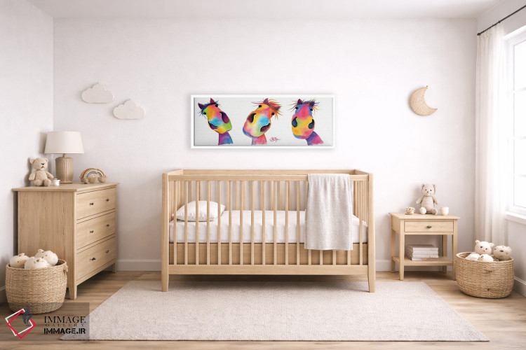 تابلو دکوراتیو اسب های خوشحال اثر شرلی مک آرتور - D4W