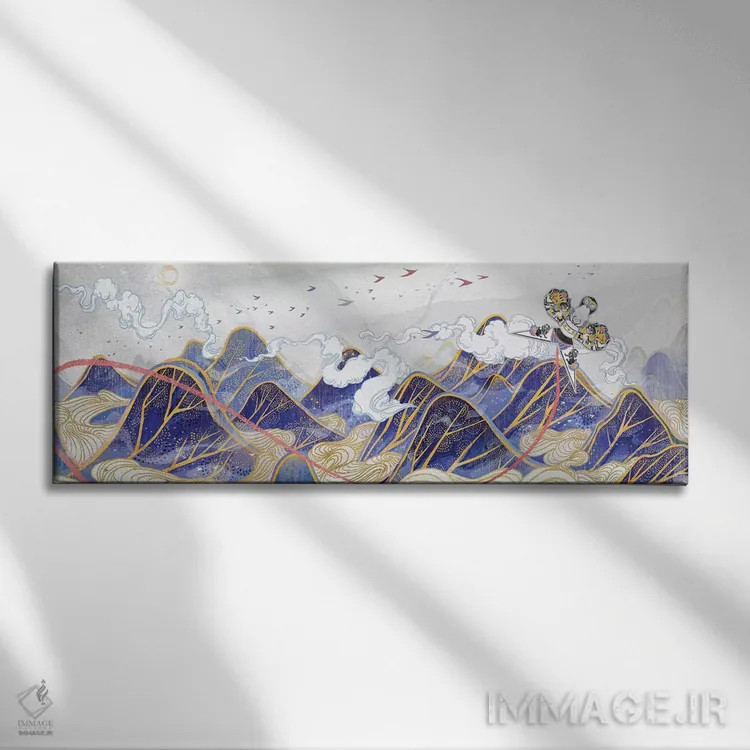 تابلو دکوراتیو شاهین کاغذی اثر سیجا هونگ - نمای روبهرو روی دیوار