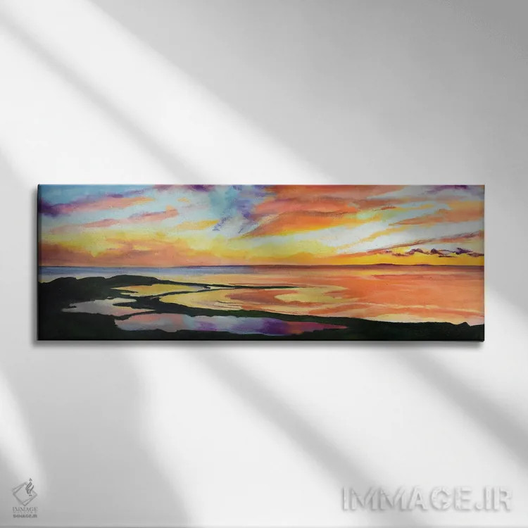 تابلو دکوراتیو بازتاب های غروب اثر مکسین شور - نمای روبهرو روی دیوار