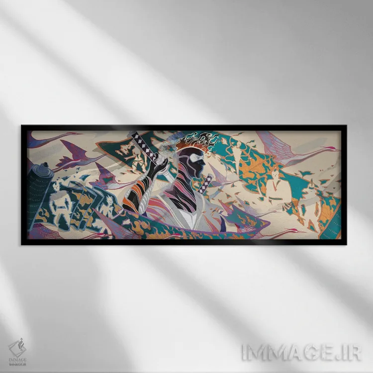 تابلو دکوراتیو نینجا اثر سیجا هونگ - نمای قابدار مشکی