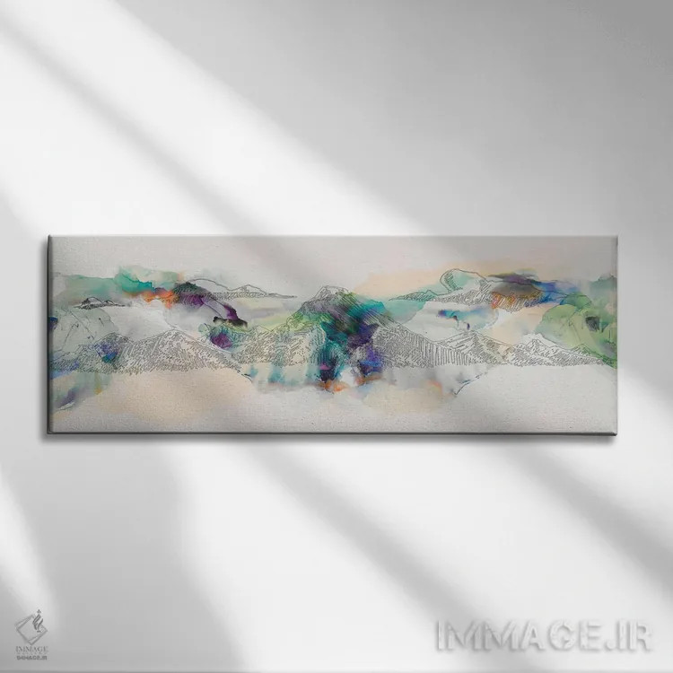 تابلو دکوراتیو رشته کوه انتزاعی اثر سیسا جاسپر - نمای روبهرو روی دیوار