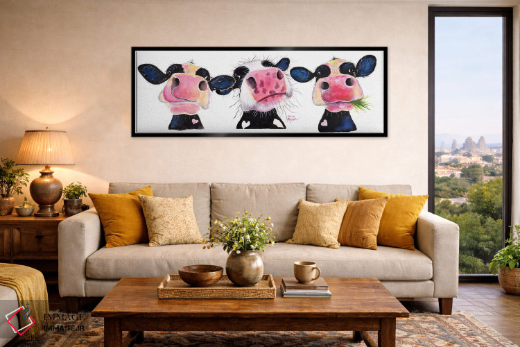 تابلو دکوراتیو گاوهای کنجکاو اثر شرلی مک آرتور - D5B