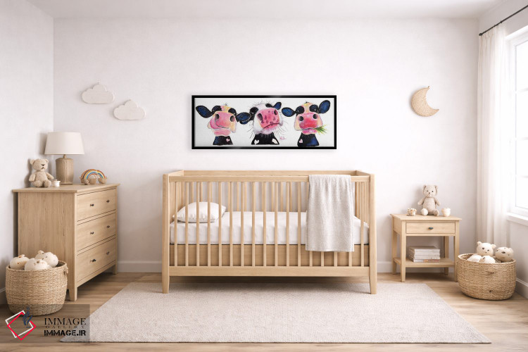 تابلو دکوراتیو گاوهای کنجکاو اثر شرلی مک آرتور - D6B