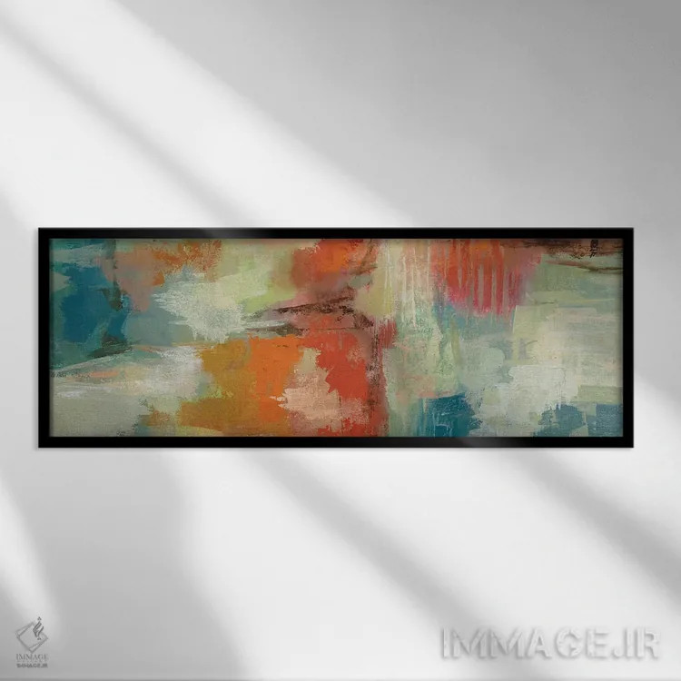 تابلو انتزاعی صخره مرجانی اثر سیلویا واسیلیوا - نمای قابدار مشکی