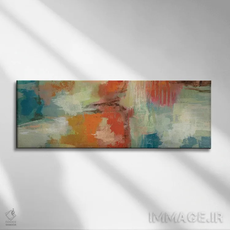 تابلو انتزاعی صخره مرجانی اثر سیلویا واسیلیوا - نمای روبهرو روی دیوار