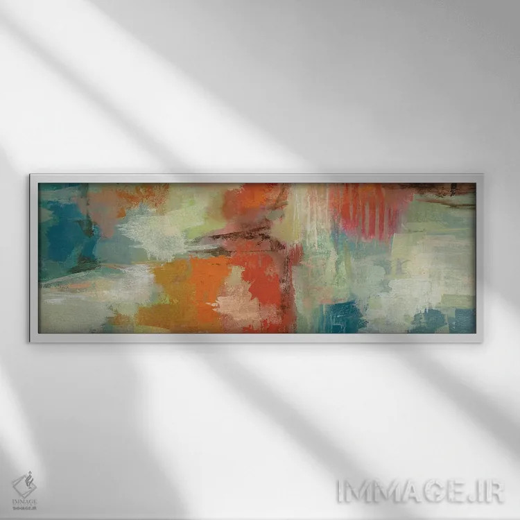 تابلو انتزاعی صخره مرجانی اثر سیلویا واسیلیوا - نمای قابدار سفید