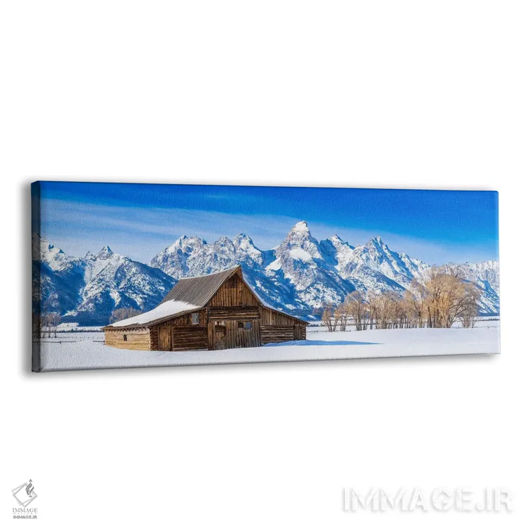 تابلو دکوراتیو انبار چوبی زمستانی گرند تتون اثر سوزانه کرمر - نمای پرسپکتیو محصول