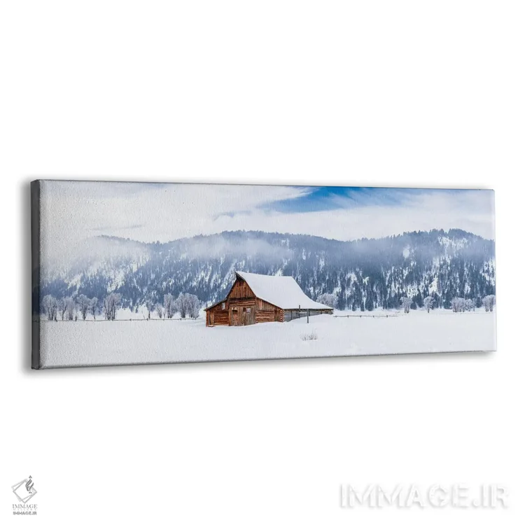 تابلو دکوراتیو انبار چوبی در برف اثر سوزانه کرمر - نمای پرسپکتیو محصول