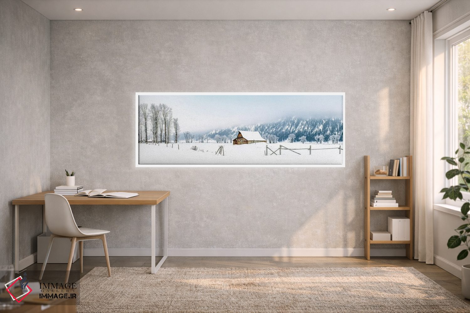 تابلو دکوراتیو پانورامای زمستانی وایومینگ اثر سوزانه کرمر - D1W