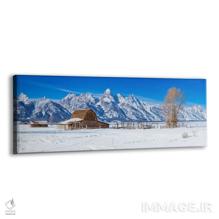 تابلو دکوراتیو نمای زمستانی پانورامای گرند تتون اثر سوزانه کرمر - نمای پرسپکتیو محصول