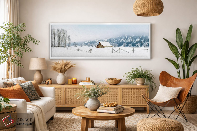 تابلو دکوراتیو پانورامای زمستانی وایومینگ اثر سوزانه کرمر - D3W