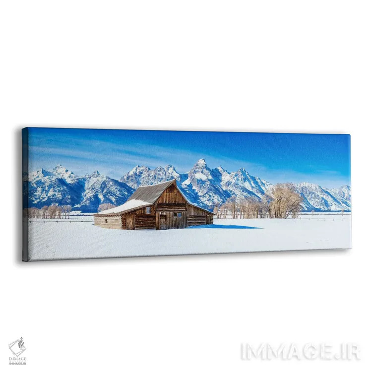تابلو دکوراتیو نمای زمستانی پانورامای انبار گرند تتون ها اثر سوزانه کرمر - نمای پرسپکتیو محصول