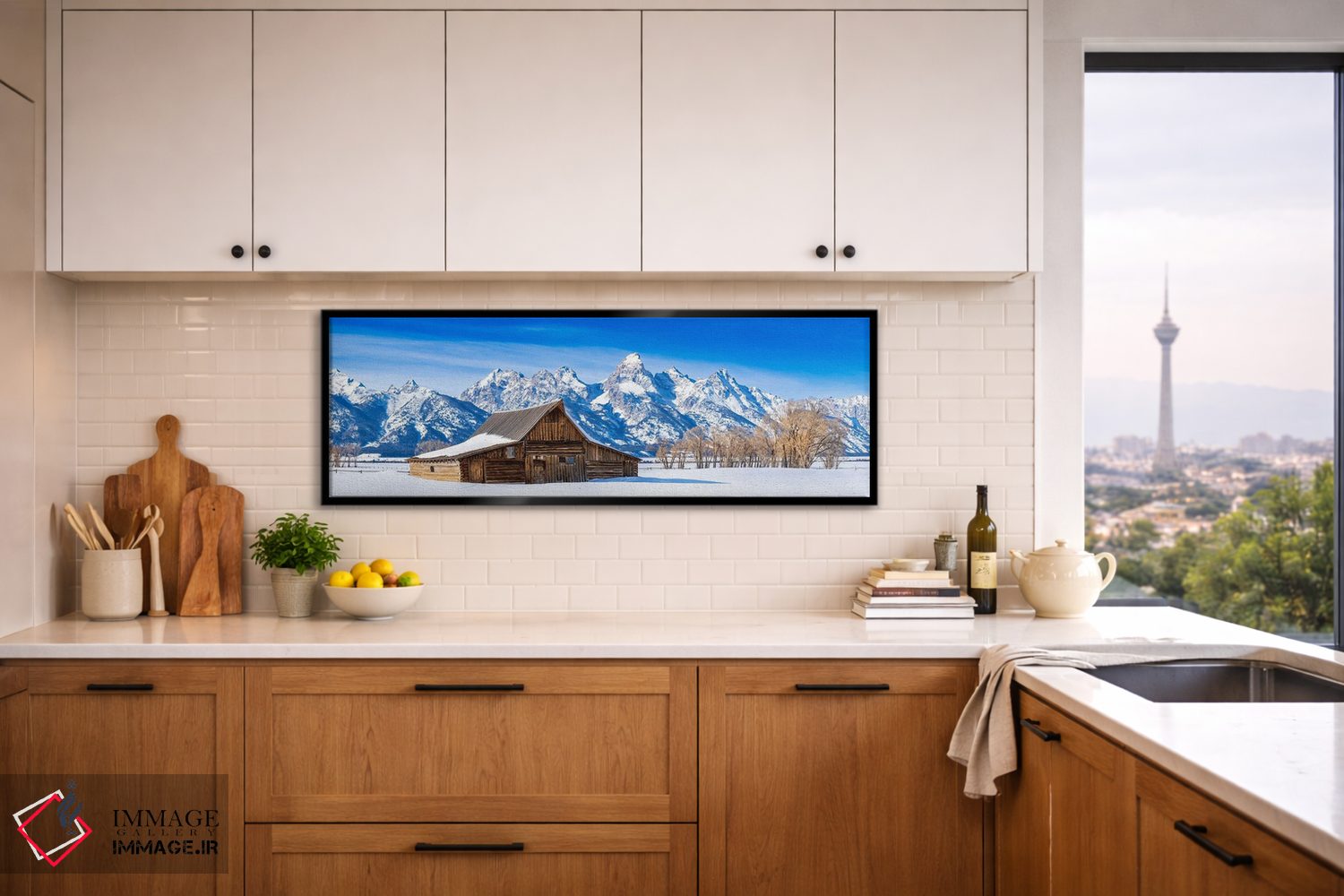 تابلو دکوراتیو انبار چوبی زمستانی گرند تتون اثر سوزانه کرمر - D5B