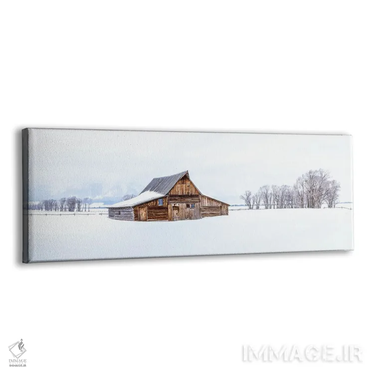 تابلو دکوراتیو انبار چوبی برف گیر در زمستان اثر سوزانه کرمر - نمای پرسپکتیو محصول