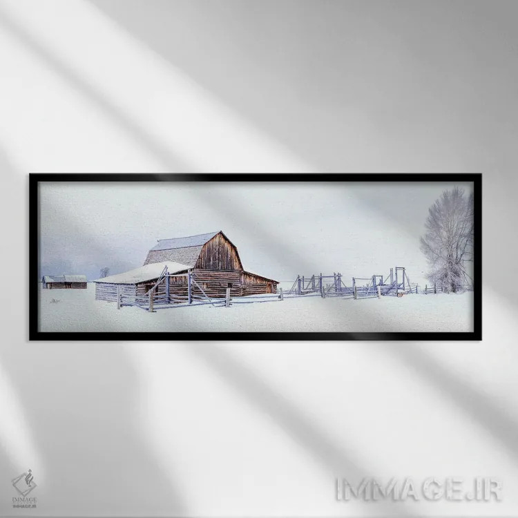 تابلو دکوراتیو پس از طوفان برفی در سفیدترین حالت اثر سوزانه کرمر - نمای قابدار مشکی