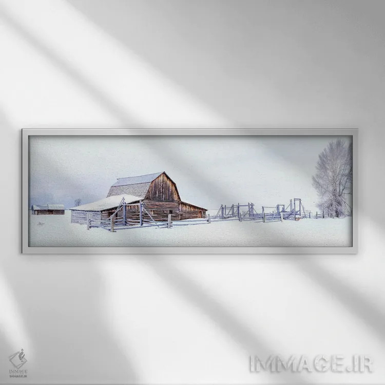 تابلو دکوراتیو پس از طوفان برفی در سفیدترین حالت اثر سوزانه کرمر - نمای قابدار سفید