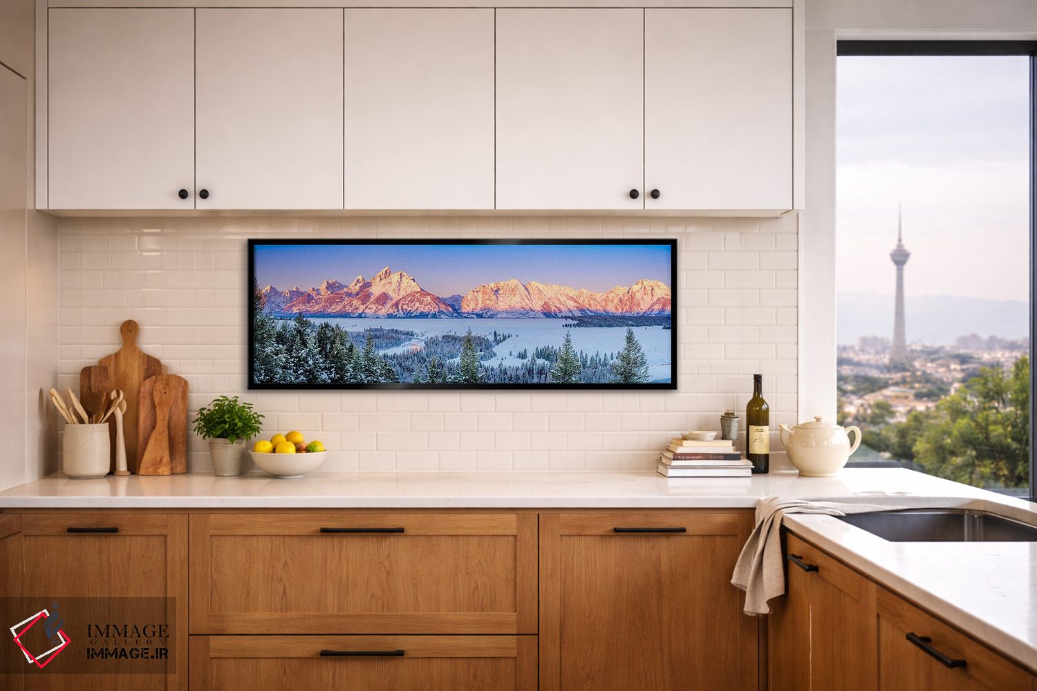 تابلو دکوراتیو درخشش طلوع در کوه های گرند تتون اثر سوزانه کرمر - D5B