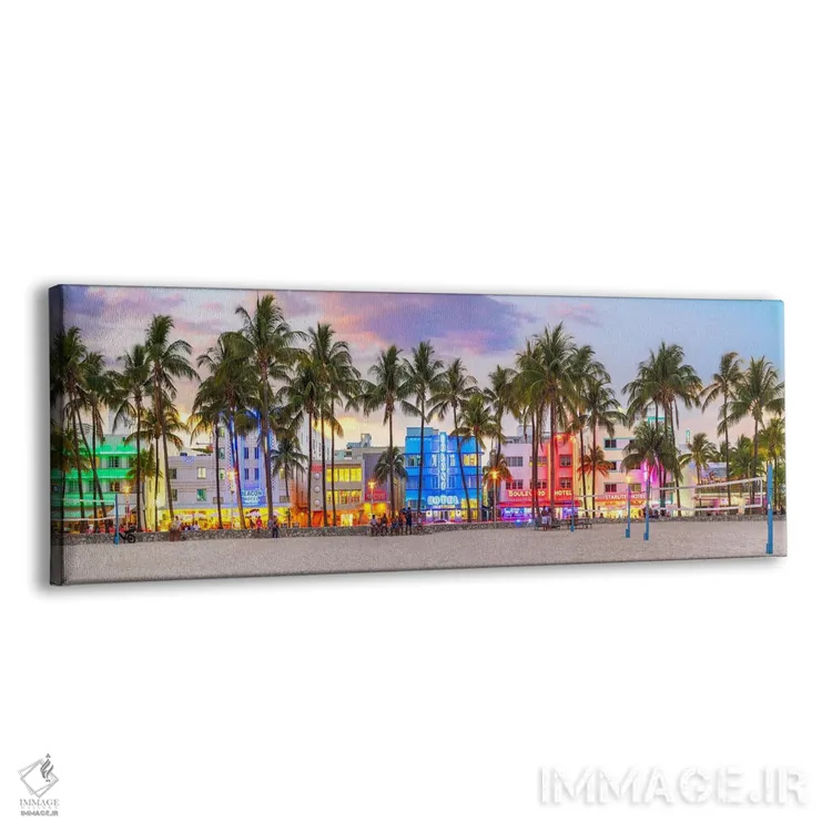 تابلو دکوراتیو غروب خوش آمدگویی به میامی اثر سوزانه کرمر - نمای پرسپکتیو محصول