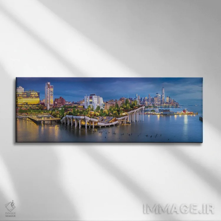 تابلو دکوراتیو خیال پردازی پانورامای جزیره کوچک اثر سوزانه کرمر - نمای روبهرو روی دیوار