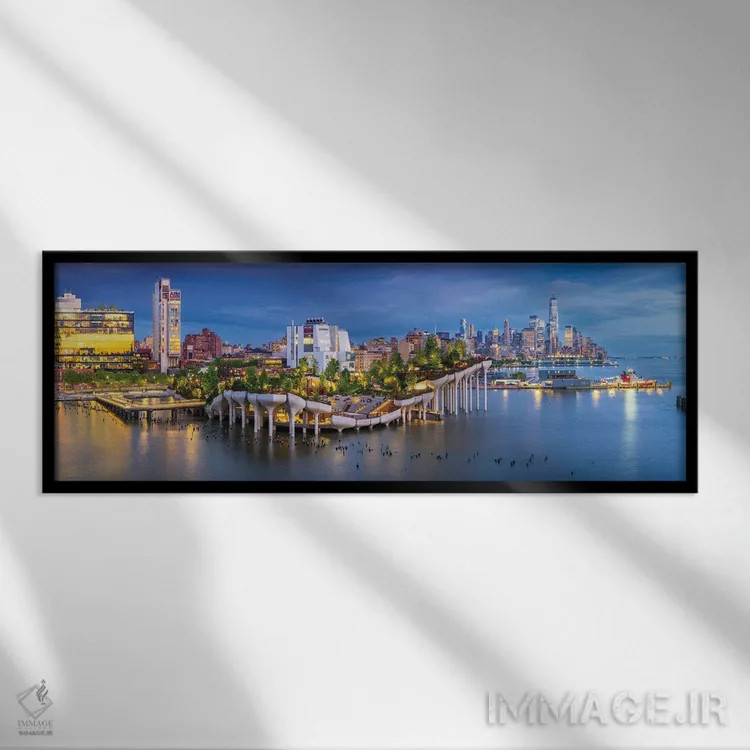 تابلو دکوراتیو خیال پردازی پانورامای جزیره کوچک اثر سوزانه کرمر - نمای قابدار مشکی