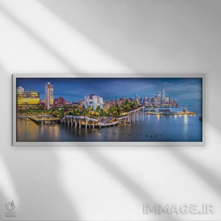 تابلو دکوراتیو خیال پردازی پانورامای جزیره کوچک اثر سوزانه کرمر - نمای قابدار سفید