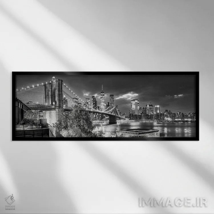 تابلو دکوراتیو آوازهای نیمه شب بروکلین اثر سوزانه کرمر - نمای قابدار مشکی