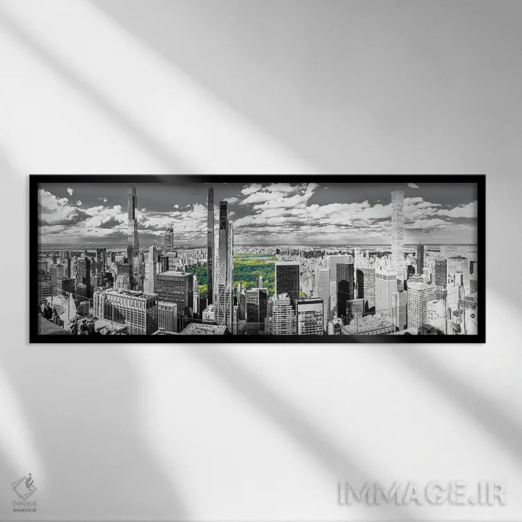 تابلو دکوراتیو هارمونی شهر نیویورک اثر سوزانه کرمر - نمای قابدار مشکی