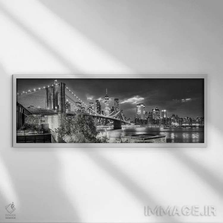 تابلو دکوراتیو آوازهای نیمه شب بروکلین اثر سوزانه کرمر - نمای قابدار سفید