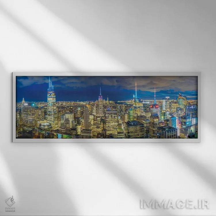 تابلو دکوراتیو شب های افق گاتهام اثر سوزانه کرمر - نمای قابدار سفید