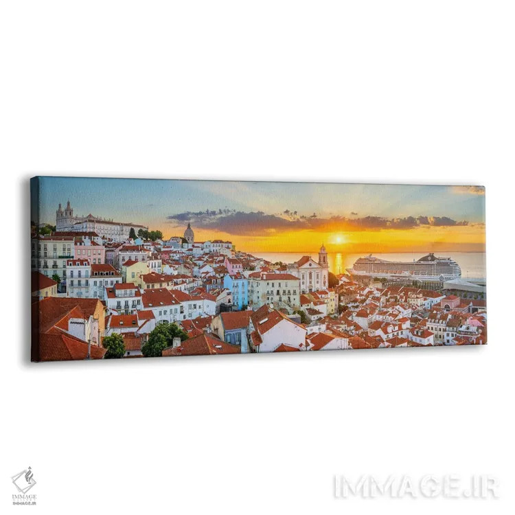 تابلو دکوراتیو درخشش طلوع در محله آلفاما لیسبون اثر سوزانه کرمر - نمای پرسپکتیو محصول