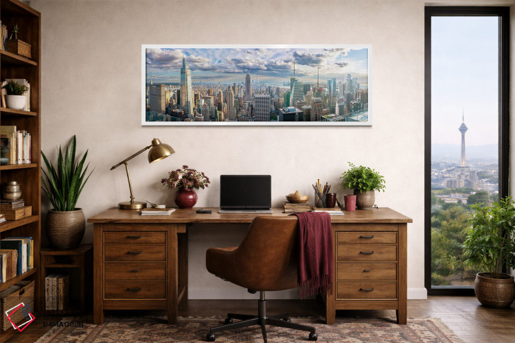 تابلو دکوراتیو پانورامای بزرگ ساختمان امپایر استیت اثر سوزانه کرمر - D1W