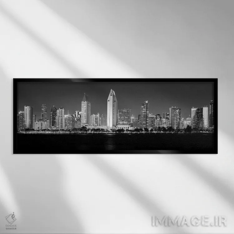 تابلو دکوراتیو چشم انداز سن دیه گو اثر سوزانه کرمر - نمای قابدار مشکی