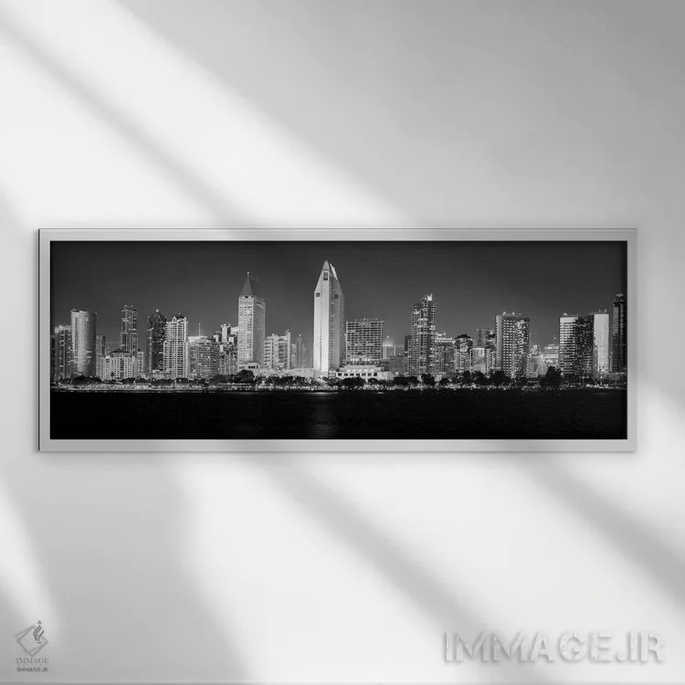 تابلو دکوراتیو چشم انداز سن دیه گو اثر سوزانه کرمر - نمای قابدار سفید