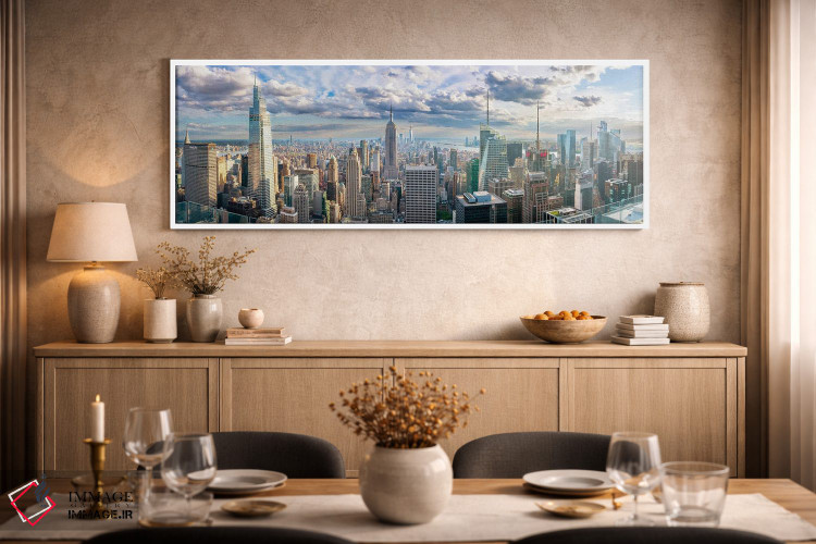 تابلو دکوراتیو پانورامای بزرگ ساختمان امپایر استیت اثر سوزانه کرمر - D2W