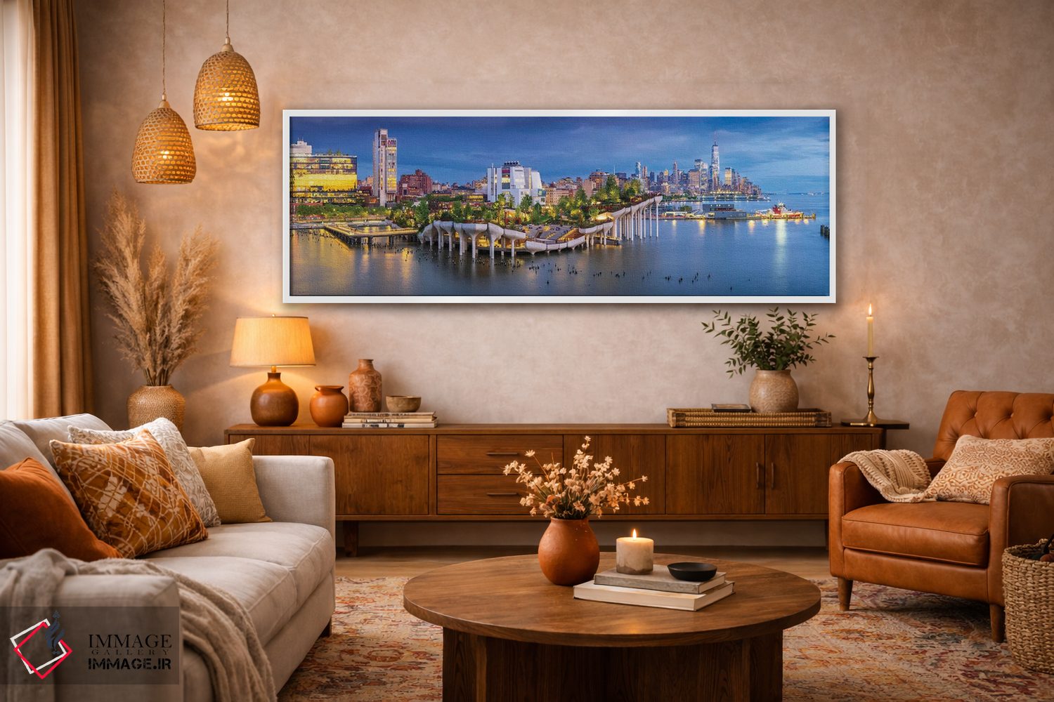 تابلو دکوراتیو خیال پردازی پانورامای جزیره کوچک اثر سوزانه کرمر - D4W