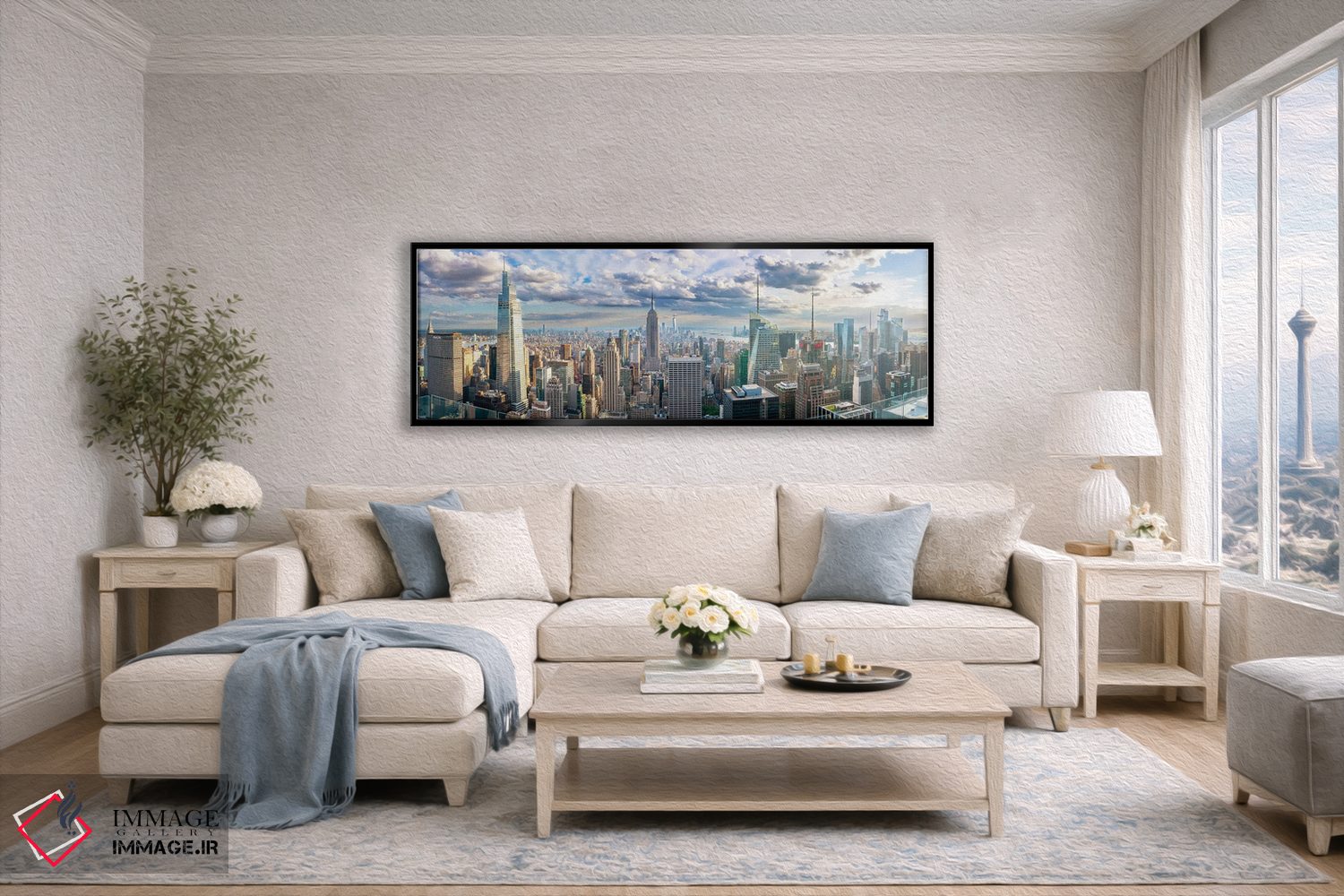 تابلو دکوراتیو پانورامای بزرگ ساختمان امپایر استیت اثر سوزانه کرمر - D6B
