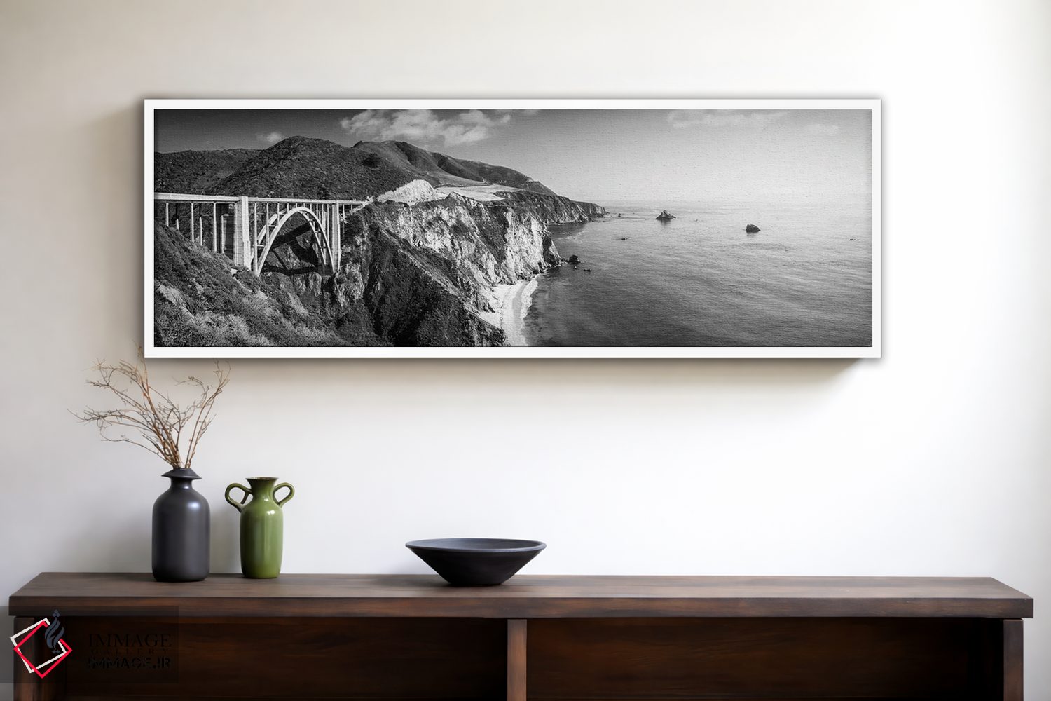 تابلو دکوراتیو پل بیکسبی تک رنگ اثر سوزانه کرمر - D1W