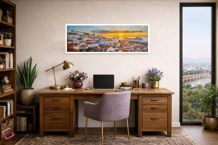 تابلو دکوراتیو درخشش طلوع در محله آلفاما لیسبون اثر سوزانه کرمر - D1W