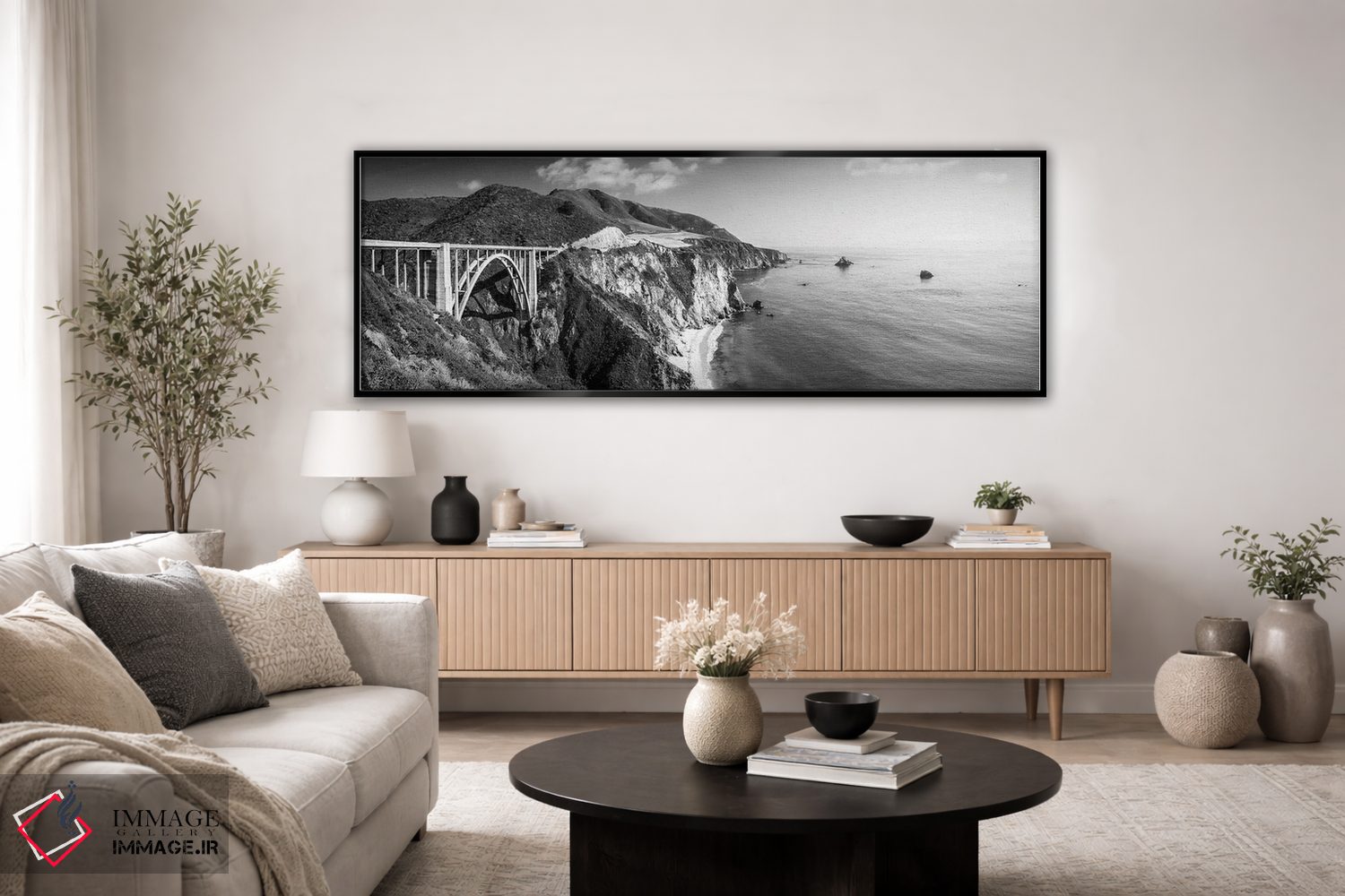 تابلو دکوراتیو پل بیکسبی تک رنگ اثر سوزانه کرمر - D5B