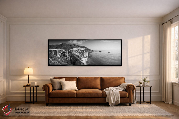 تابلو دکوراتیو پل بیکسبی تک رنگ اثر سوزانه کرمر - D6B