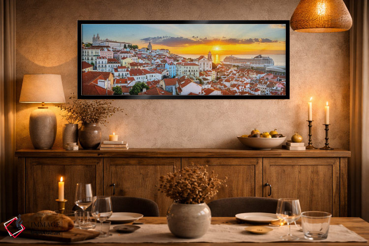 تابلو دکوراتیو درخشش طلوع در محله آلفاما لیسبون اثر سوزانه کرمر - D3B